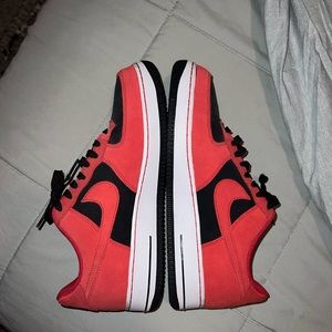 Nike Air Force One Red and Black Sneaker Shoe